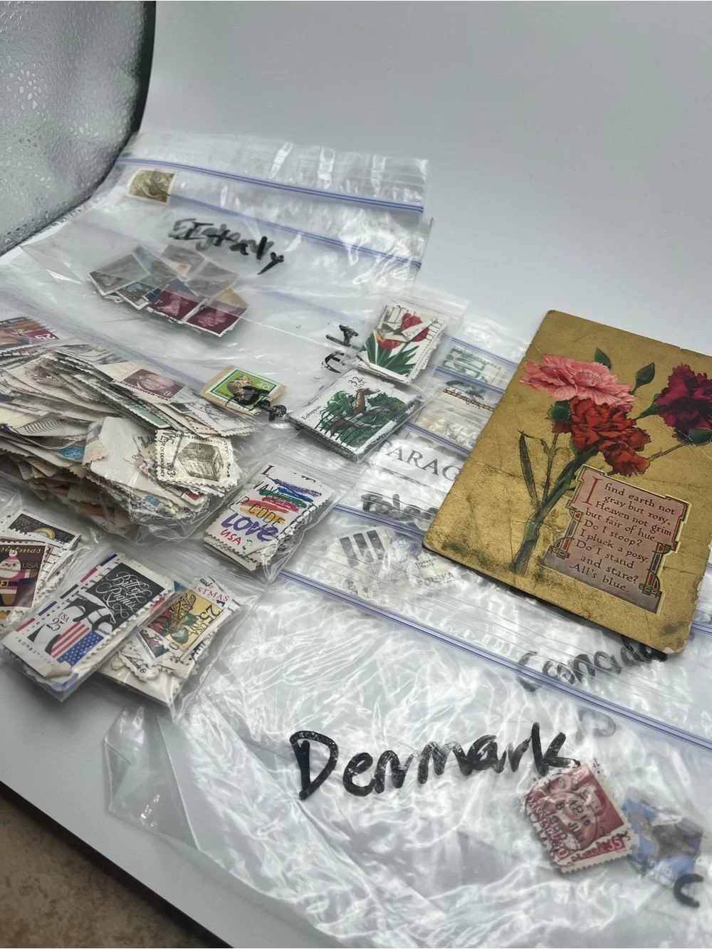 Vintage Postage Stamp Collection Lot USA & Worldwide Hundreds of Used Stamps